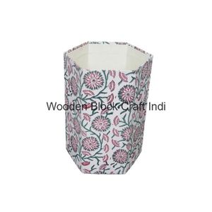 ถังขยะตกแต่งบ้านสำหรับห้องทำงาน ลายพิมพ์ทำมือ ถังขยะพิมพ์ลายตกแต่งทำมือ ขายส่ง - Product Image 2