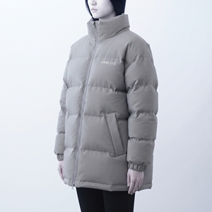 Chaqueta Larga Acolchada para Mujer Hawk Eye, Cuello Alto, Cierre Completo, Abrigo Cálido de Invierno, Color Sólido, Ropa Exterior de Poliéster - Product Image 2
