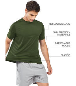 เสื้อยืดคอกว้างสีดำล้วนสำหรับผู้ชาย ปี 2025/2026 ผ้าไม่ทอ 100% ผ้าฝ้าย เนื้อนุ่ม ระบายอากาศได้ดี แห้งเร็ว สวมใส่สบาย  รับสกรีนลายตามสั่ง - Product Image 5