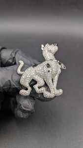 Colgante de Perro de Dibujos Animados con Incrustaciones de Moissanita Redonda, Estilo Hip Hop, para Amantes de los Animales, Ideal para Regalo o Fiesta, Plata 925, Joyería Fina, Colgantes y Dijes - Product Image 6