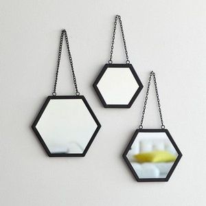 กระจกติดผนังทรงหกเหลี่ยม กรอบทองเหลือง ตกแต่งสไตล์โมเดิร์น สำหรับใช้ภายในอาคาร - Product Image 3