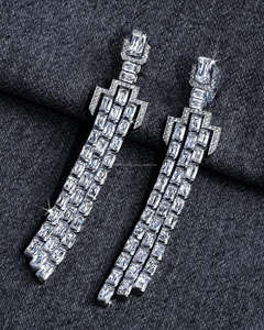 IGI/GIA Lab Grown Vintage 14k or blanc boucle d'oreille ronde émeraude poire diamants unisexe parfait anniversaire et fête - Product Image 1