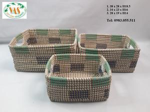 Premium fait à la main Vietnam Nature couleur carex décor à la maison moderne intérieur paniers de rangement panier de plantes - Product Image 3