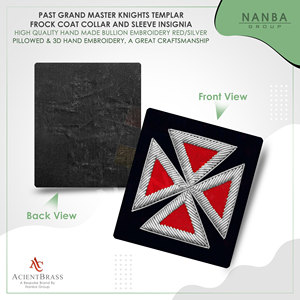 Insignia de manga para uniforme de Caballero Templario Antiguo Gran Maestro, roja y plateada |   Accesorios para Cabañas |   Rosa Ceremonial - Product Image 2