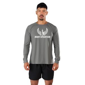 Camiseta Deportiva de Manga Larga para Hombre, Color Gris Acero, Ajuste Atlético Premium, para Correr, Gimnasio, Fitness, Ropa Deportiva de Alto Rendimiento - Product Image 1