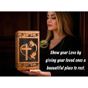 AYAANS Rosewood wooden Hand Carved Wooden Hot Selling cremation Urn <b>Box</b> for Adult Ashes Wholesale Cremation Urns (6X6X11)IN - Product Image 4