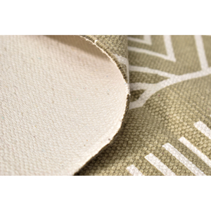 Handwoven Reversible Geometric Tribal Flatweave Area <b>Rug</b>-Beige <b>White</b> Diamond Striped Wool Carpet Fringe Low Pile Boho Living - Product Image 5