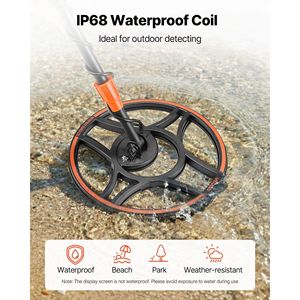 Detector de Metales Profesional a Prueba de Agua de 12 Pulgadas para Adultos, Detector de Oro de Alta Precisión, Auriculares Inalámbricos, 7 Accesorios de Caza - Product Image 6