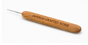เข็มโครเชต์ไม้ไผ่ ด้ามไม้ สำหรับถักไหมพรมและถักเปียผม - Product Image 3