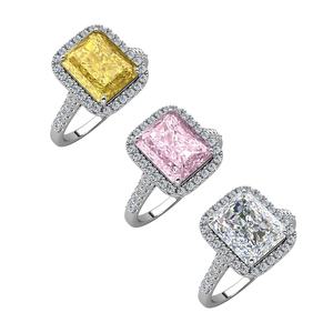 2023 fantaisie pierre de glace pilée bijoux de luxe 925 en argent Sterling déclaration grande bague de fiançailles pour les femmes bijoux de destin - Product Image 4