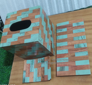 Juego de accesorios de baño de madera y resina fundida Premium Luxury Hotel Experience - Product Image 3