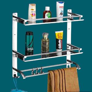 India Made Premium Quality Stainless Steel 304 Aluminum Bathroom Accessories Set Includes <b>Towel</b> Rack Durable Stylish Design - Product Image 3