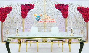 โมเดิร์นสแตนเลสสตีลงานแต่งงานฉากหลัง Arch ที่น่าสนใจงานแต่งงานโลหะฉากหลังแผงตกแต่งหรูหราโลหะฉากหลังแผง - Product Image 6