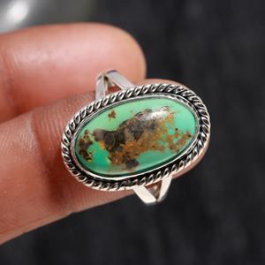 925 Sterling <b>Silver</b> Arizona Turquoise Vintage Oval Shape <b>Statement</b> <b>Ring</b> Natural Gemstone Jewelry Gift Bulk Supplier - Product Image 3