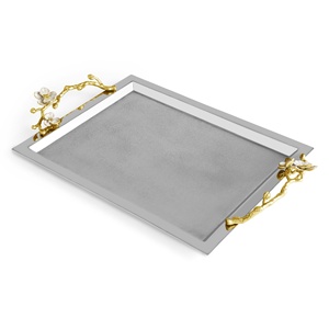 Plateau en forme de feuille de ginkgo, plateau décoratif en ginkgo, plateau de service en ginkgo, plateau en métal en forme de feuille de ginkgo - Product Image 1