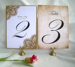 Gold Wedding <b>Table</b> Number Holders Place <b>Card</b> Holders Wedding Menu Holder Name <b>Card</b> Holders Classy Silver - Product Image 3
