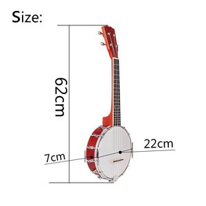 Set Banjo Professionale a 4 Corde, Manico in Okoume, Corde in Bronzo, 26 Pollici, Fondo e Fasce in Mogano, Paletta Acustica, Tenore in Palissandro (1 pz) - Product Image 2