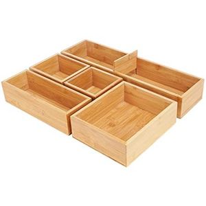 Bamboo <b>Drawer</b> Organizer Set Kitchen <b>Storage</b> Dividers Woo Space Saving Modern Home Kitchen Cabinet Insert <b>Drawer</b> <b>Storage</b> Solution - Product Image 2