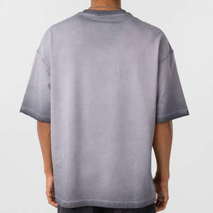 T-shirt Homme Coupe Oversize en Maille Délavée Style Sportif 81% Coton Broderie Logo Personnalisé Hip Hop Meilleure Vente - Product Image 3