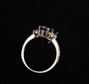 <b>Alexandrite</b> Engagement <b>Ring</b> Unique Proposal <b>Ring</b> June Birthstone Oval Cut Dainty Vintage Style Purple Color Changing Wedding - Product Image 2