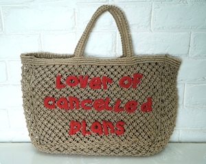 Bolso Tote de Yute Tejido a Crochet Bonjour Habibi para Mujer, Estilo Bohemio, Veraniego, para Playa, Hecho a Mano, Ligero, Resistente al Agua, con Cierre de Cremallera y Parte Superior Abierta - Product Image 5