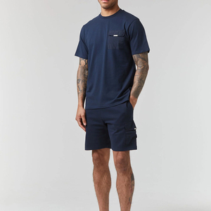 Ensemble d'été pour homme 100% coton, t-shirt et short assortis, ensembles de shorts de sport en coton pour homme, t-shirt et short pour homme - Product Image 4