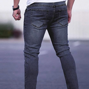 กางเกงยีนส์เดนิมขาดๆ สำหรับผู้ชาย คุณภาพพรีเมียม เนื้อผ้านุ่ม เอวสูง สวมใส่สบายๆ เหมาะกับกิจกรรมกลางแจ้ง ทรงสลิมฟิต แต่งดีเทลขาดๆ แบบคัสตอม - Product Image 3