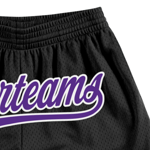 Pantalones Cortos de Baloncesto Sublimados Negros y Morados para Hombre, Tela Ligera, Ropa Deportiva, Uniforme de Entrenamiento de Equipo, Ropa para Partidos - Product Image 3