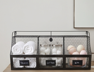 Modern Wall Mounted Metal Wire Storage Basket <b>Rectangle</b> Multi-Purpose Neatening Organizer Stylish Home Organizer - Product Image 6