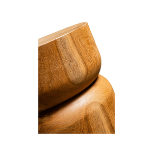 Tabouret cylindrique en teck rustique de luxe ARTERRA - Meubles en bois massif faits à la main pour appartement, villa, entrepôt et hôtel - Product Image 3