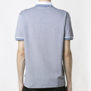 Chemise à manches courtes pour homme, gris, polyester piqué, coupe classique, couleur unie, style décontracté, design tricoté, respirant, color block - Product Image 3
