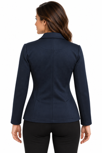 <b>Women's</b> <b>Navy</b> Blue High Waist <b>Leggings</b> and Show Jacket Set with Side Pockets Stylish Matching Sportswear Pair for <b>Women</b> Blazer - Product Image 5