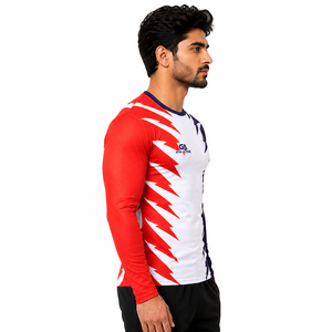 <b>Mens</b> Eco-Friendly Spandex/Polyester Crew Neck <b>Long</b> <b>Sleeve</b> Gym Compression Shirt Custom Printed Sportswear Rash Guard <b>Top</b> - Product Image 1