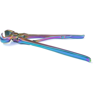 10'' Veterinary Hoof Nippers Rainbow Plasma Coated Stainless Steel Pre Loaded Spring Horseshoeing Trimmer Farrier Tools SURGICAL - Product Image 4