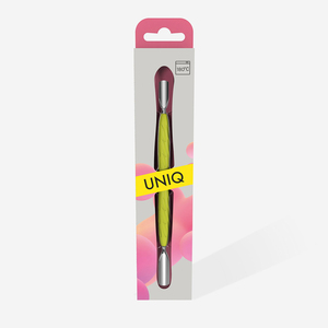 ที่ดันหนังกำพร้า UNIQ-10 TYPE 1 (แบบปลายมนกว้างและปลายมนแคบ) ด้ามจับซิลิโคนสีเหลือง ปลายสองด้าน สำหรับทำเล็บ ดันหนังกำพร้าที่ตายแล้ว - Product Image 4