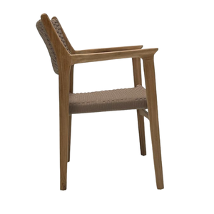 Minimalist Teak Rope Stacking Arm <b>Chair</b> Teak Wood <b>Dining</b> <b>Chair</b> Home Patio Furniture <b>Stackable</b> Outdoor <b>Dining</b> <b>Chairs</b> - Product Image 1