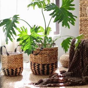 Panier de rangement rustique bicolore avec poignées en cuir, fait main, vente en gros, écologique, fabriqué au Vietnam - Product Image 4