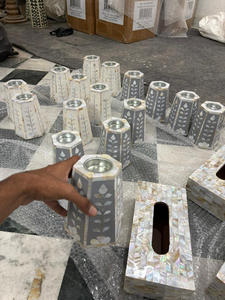 แผ่นรองแก้วชาทำมือรักษ์โลก ดีไซน์ใหม่ ปี 2025 ขายดี รูปทรงเปลือกหอยมุก ประดับด้วยมุกแท้ - Product Image 3