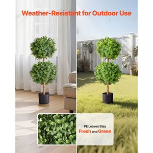 Set di 2 Sfere Artificiali di Bosso da 36 Pollici (150 cm), Piante Finte di Bosso, Facili da Montare, Alberi in Seta Sintetica dall'Aspetto Realistico - Product Image 3