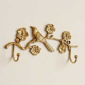Vintage Metal Wall <b>Hook</b> Rack With 3 <b>Hooks</b> Flower Pattern Decorative Hardware Custom Design Silver <b>Hooks</b> & <b>Rails</b> For Home Decor - Product Image 3