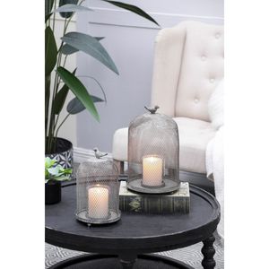 Ophira Sparrow Juego de 2 candelabros de malla gris antiguo grande D8.5x13 "pequeño D7x10" Otra categoría para linternas y tarros de velas - Product Image 6