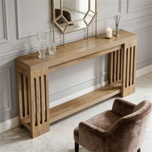 Consolle Principale in Stile Rustico Classico con Tavolino da Divano e Scrivania con Spazio di Archiviazione - Product Image 3