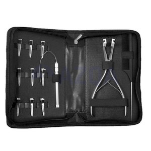 Professional Stainless Steel Black Hair Extension Tool Kit Micro Bead Loop Needle <b>Crochet</b> <b>Hook</b> Pliers Set Zipper Case for - Product Image 2
