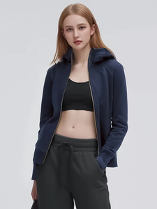Chaqueta Deportiva de Manga Larga con Cierre para Mujer, Sudadera con Capucha de Forro Polar con Cierre Dorado para Invierno y Deportes al Aire Libre Versátiles - Product Image 3