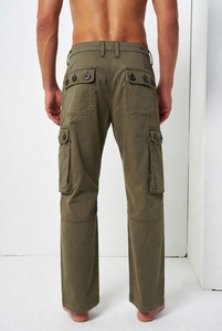Pantalon cargo pour homme, coupe décontractée, avec plusieurs poches de rangement, en coton doux et style confortable pour les voyages et le travail - Product Image 3