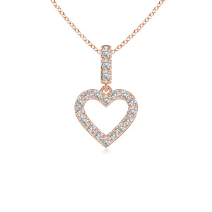 จี้เพชรทรงกลมแบบเปิดหัวใจ ผลิตในห้องปฏิบัติการ ทอง 10K 14K 18K เงิน 925 935 ชุบโรเดียม ของขวัญงานแต่งงานสุดโรแมนติก เครื่องประดับสำหรับงานปาร์ตี้ - Product Image 3