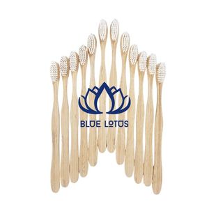 Brosse à dents en bambou écologique de haute qualité, poils moyens, outil buccal zéro déchet - Product Image 1