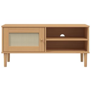 SENJA legno massello pino TV Stand 41.7 "x 15.7" x 19.3 "Rattan Look marrone - Product Image 5