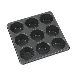 Moule à muffins 9 cavités 26,3x26,3 cm carré, antiadhésif, pour cupcakes, certifié sécurité alimentaire, taille moyenne - Product Image 1