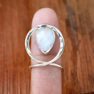 925 Sterling <b>Silver</b> Vintage Spiral Statement <b>Ring</b> Handmade June Birthstone for Certified Women's Anniversary Gift - Product Image 2